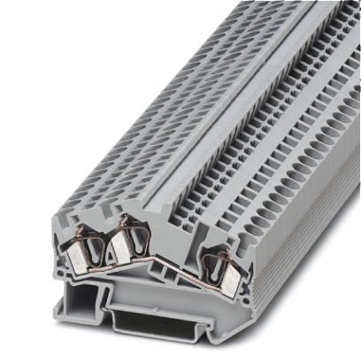 Bloc de jonction gris à ressort à pans inclinés - 4mm² - 3 conducteurs