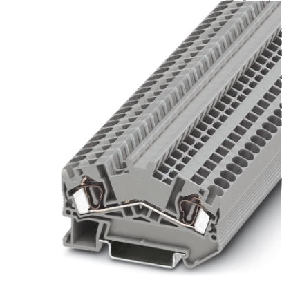 Bloc de jonction gris à ressort à pans inclinés - 4mm²