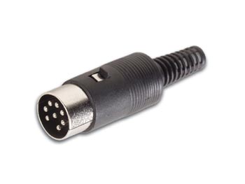 FICHE AUDIO DIN - 8 BROCHES - MALE NOIR