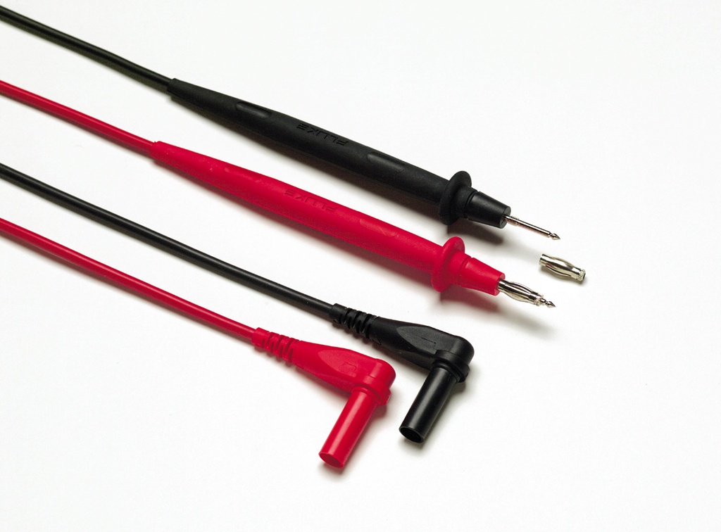 Jeu de cordons (rouge, noir) pointes de touche silicone. CEI1010 1000V Cat.III, 600V Cat.IV