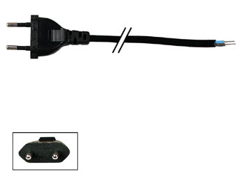 CORD. 2 POLES MALE 3M NOIR