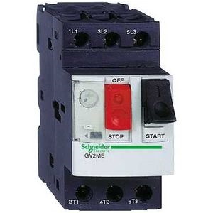 TeSys - disjoncteur moteur magnéto-thermique GV2ME - 3P - commande par bouton poussoir - réglage th. 1.6 à 2.5A - moteur : 0.75kW à 400/415 V CA 50/60 Hz - courant déclench. magnétique 33.5 - borniers à vis-étrier