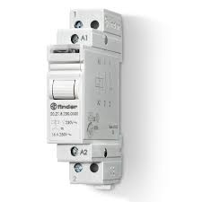 Télérupteur modulaire interrupteur unipolaire 1NO 16A 24V AC, bouton test et indicateur mécanique, matériau des contacts AgSnO2