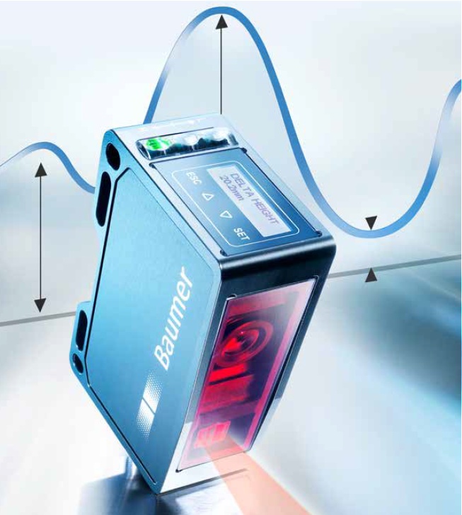 Détecteurs de mesure de hauteur multispot, 26*74*55, Distance de mesure 100 à 150mm signal de sortie 4...20mA / 0 ...10VDC, écra