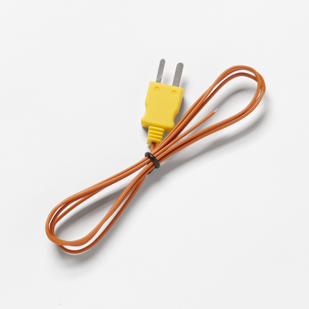 Sonde à perle (type K), gamme de -20 à 260°C, avec une longueur de cable de 1m. Couleur normalisée jaune.