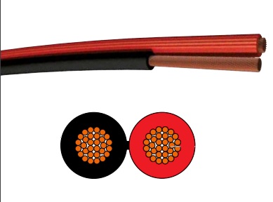 CABLE HP PLAT 2 x 0.75 MM2  PVC ROUGE / NOIR