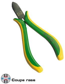 Manches bimatière confortables et antidérapants. Outils en acier allié entièrement trempés. Maillure entrepassée. Tranchants de coupe traités par induction. Finition polie noire brillante. Coupe diagonale, tête mince arrondie.