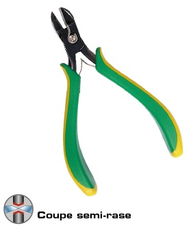 Manches bimatière confortables et antidérapants. Outils en acier allié entièrement trempés. Maillure entrepassée. Tranchants traités par induction. Finition polie noire brillante. Coupe diagonale avec retenue, tête large arrondie.