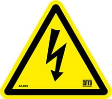 Boite de 30 étiquettes adhésives PVC Danger électrique, triangle 50mm