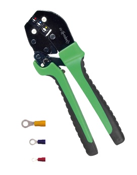 Pince à sertir à cliquet pour cosses isolées capacité 0,5 à 6,0 mm²