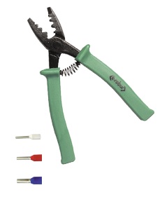 Pince à sertir pour embouts de câblage capacité 0,5 à 16,0 mm². Manches bimatière.