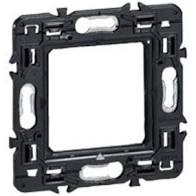 Support universel Batibox bi-matière (métal et plastique) pour 1 poste ou 2 modules pour fixation à vis d'appareillage Céliane, Mosaic et Soliroc - livré avec coque de protection