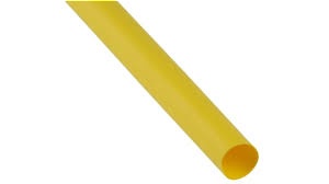 Gaine thermorétractable à paroi fine, barre de 1 m, rétreint 2:1, diam. 12,7/6,4 mm, jaune. Polyoléfine réticulée, RoHS 2, sans 