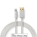 Lightning Câble | USB 2.0 | Apple Lightning à 8 broches | USB-A Mâle | 480 Mbps | Plaqué or | 2.00 m | Rond | Nylon / Tressé | A