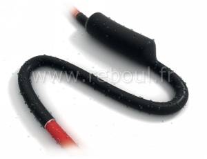 Gaine thermorétractable haute flexibilité avec adhésif. Barre de 1.20 m, retreint 4:1, épaisseur 1.4 mm, diam. 12/3 mm, noir. Polyoléfine réticulée, RoHS 3, ULE85381.