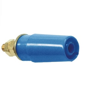 Douille 4 mm de sécurité bleu