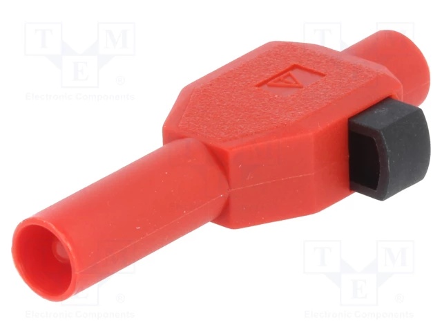 Fiche 4 mm de sécurité à raccordement rapide rouge