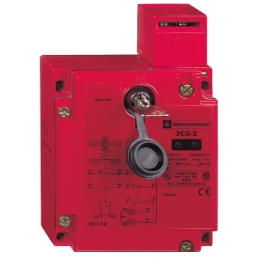 Preventa XCS-E - inter. de pos. de sécu. métallique à clé - 2O+1F 24V - 2xM20