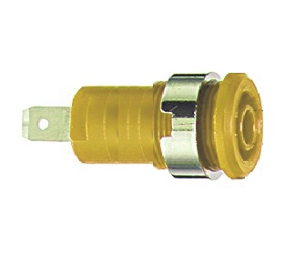 Douille 4 mm de sécurité jaune