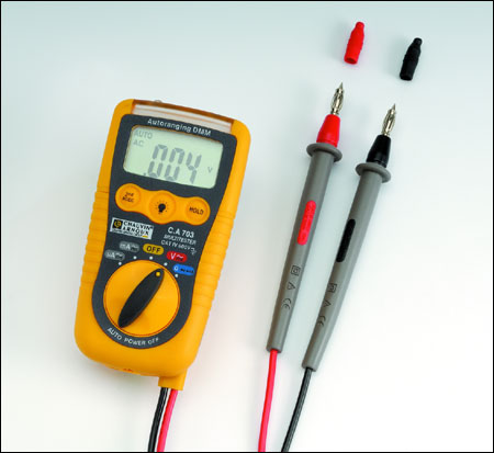 Multimètre numérique de poche. 2000 points. Autorange. Tension / Résistance / Continuité / Diode. Détection de tension sans cont