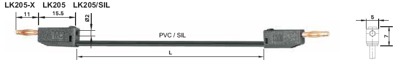 Cordon de liaison 2 mm 60 cm rouge LK205