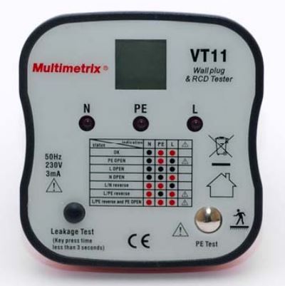 Controleur de prises 2P+ T avec test différentiel 30 mA
