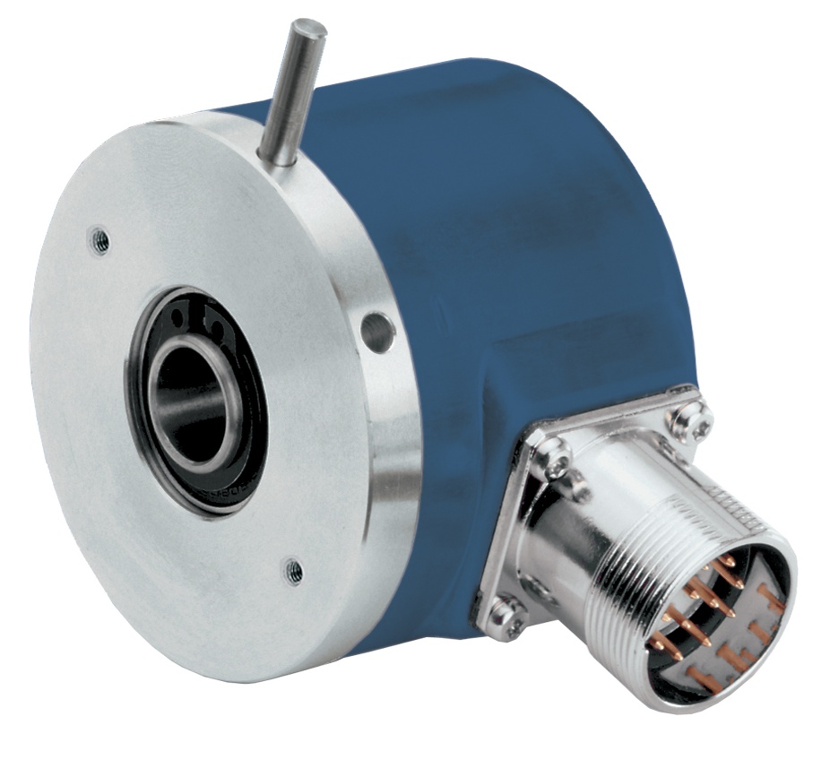 Codeur incrémental, Ø58 mm à axe creux traversant, alésage Ø12 mm, IP54, pige 9,5 mm et bague de serrage, résolution 50 imp/tour