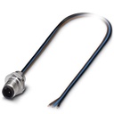 Connecteur mâle encastrable pour capteurs/actionneurs, 3 pôles, M5, montage vissé/sur face avant, filetage M5, cordon TPE de 0,5