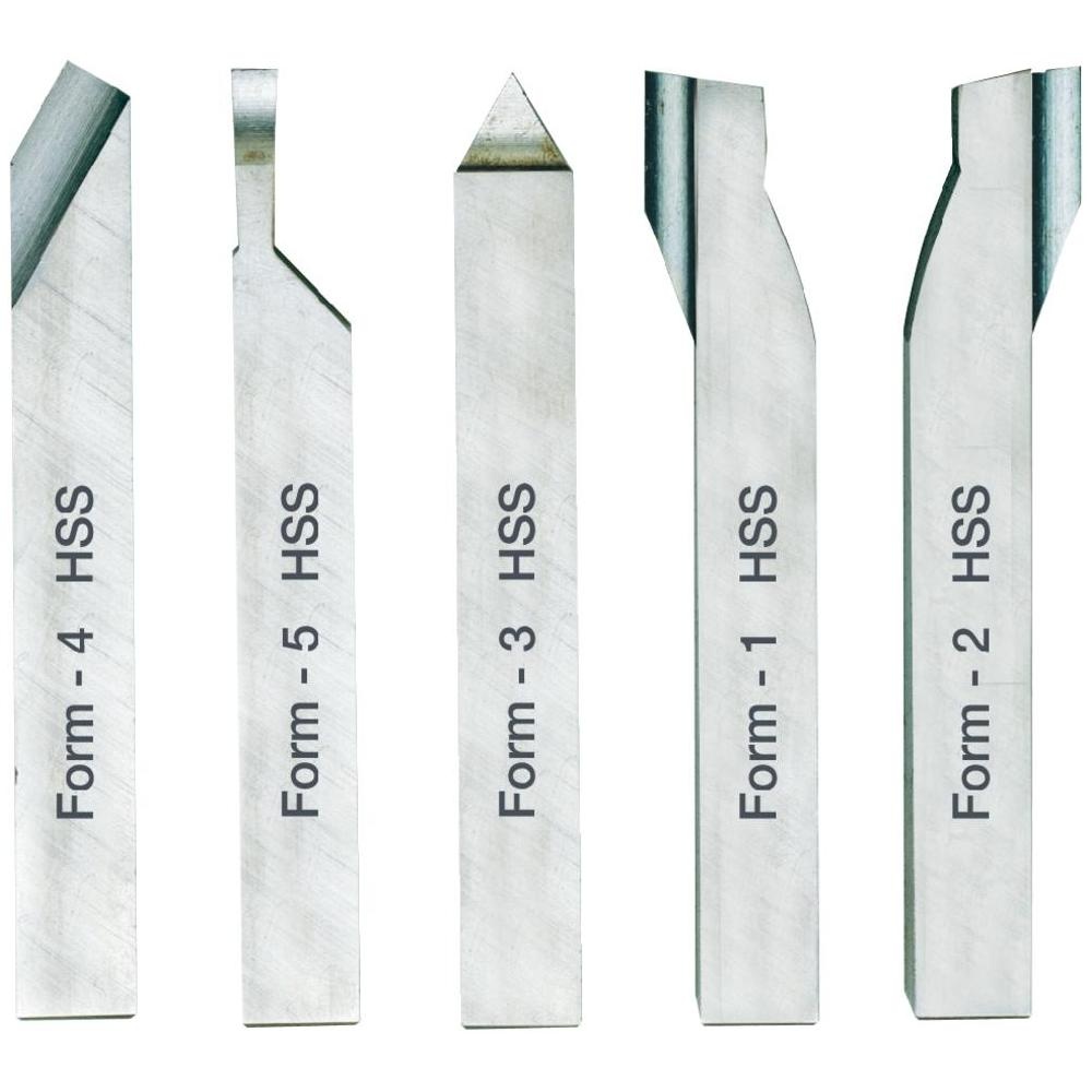 Outils de tournage en acier HSS, jeu de 5 pièces (10 x 10 x 80 mm)