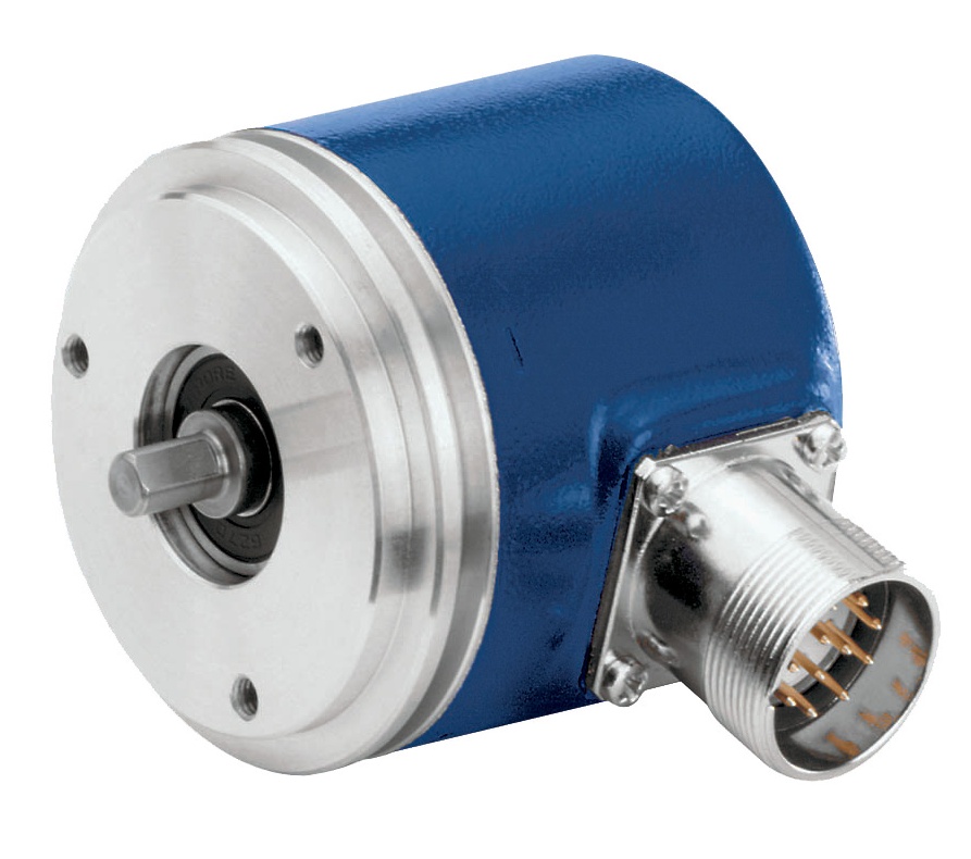 Codeur incrémental, Ø58 mm à bride synchro et axe Ø6 mm, IP54, résolution 1024 imp/tour, étage de sortie universel, alimentation