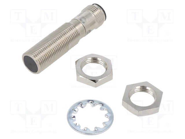 Détecteur de proximité inductif nickel-brass, corps court, m12, blindé, 4 mm, dc, 3 fils, pnp nc, connecteur m12