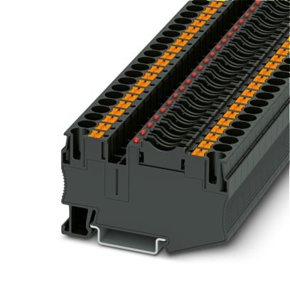 Bloc de jonction-fusibles, raccordement Push-in, sections : 0,5 mm²- 10 mm², intensité : 30 A, tension : 24 V, largeur : 8,1 mm,