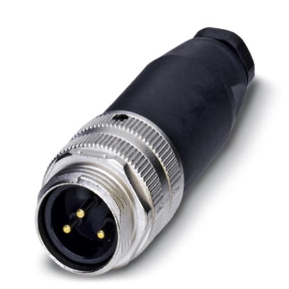 "Connecteur pour capteurs/actionneurs, connecteur mâle, droit, 3 pôles, 7/8"", raccordement vissé, molette métallique, presse-ét