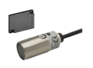 A réflecteur, coaxial, 50 cm, 10-30 Vc.c., PNP, LO/DO, câble 2 m
