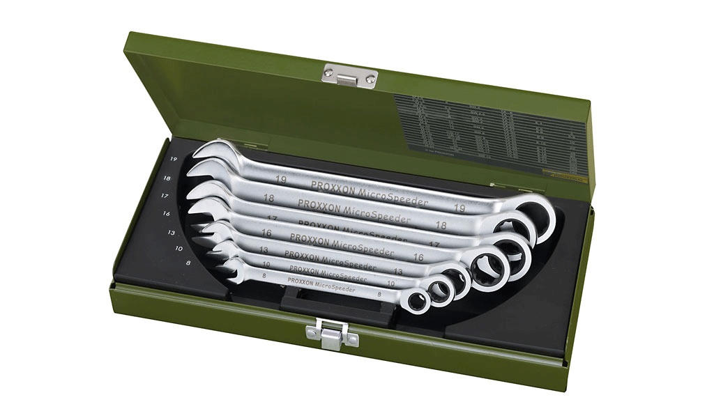 Jeu de clé à cliquet MicroSpeeder standard, 8-10-13-16-17-18-19 mm (7 pièces)