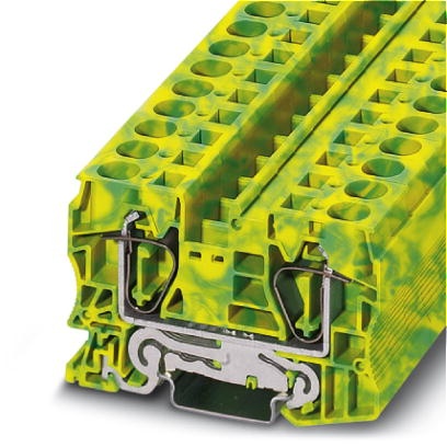 Bloc de jonction à ressort - vert/jaune pour conducteur de protection - 16mm²