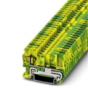 Bloc de jonction vert/jaune pour conducteur de protection à ressort - 4mm² - enfichable - 1 conducteur + 1 pin