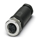 1681486 Connecteur pour capteurs/actionneurs, connecteur femelle droit, 5 pôles, M12, détrompage A, raccordement vissé, molette métalliq