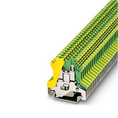 Bloc de jonction vissé vert-jaune pour conducteur de protection - 2,5mm²