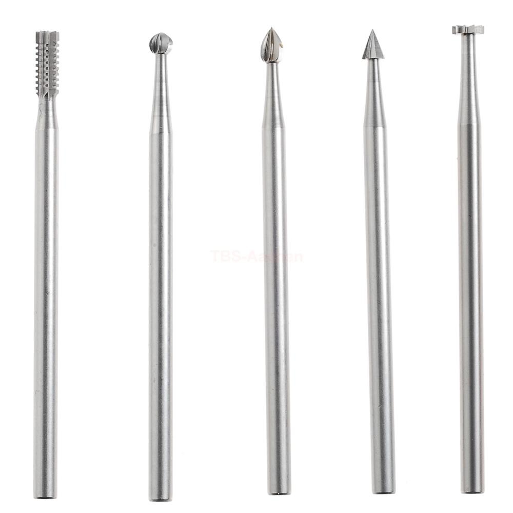 Fraise embout en acier wolfram-vanadium, 5 formes