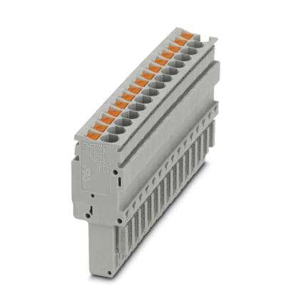 Fiche débrochable grise à technologie à ressort Push-In - 15 pôles