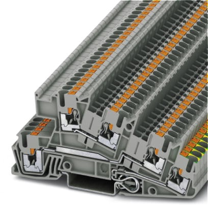 Bloc de jonction à étages pour installations, Raccordement Push-in, section : 0,14 mm² - 4 mm², AWG: 26 - 12, Largeur: 5,2 mm, C