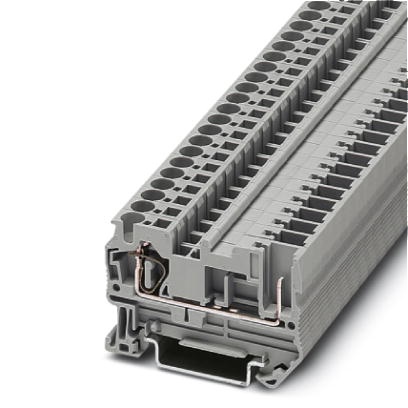 Bloc de jonction gris à ressort - 4mm² - enfichable - 1 conducteur + 1 pin