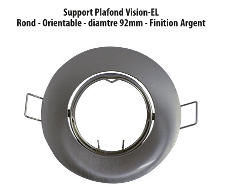 COLLERETTE SUPPORT DE SPOT DIAM 92MM ARGENT ORIENT
