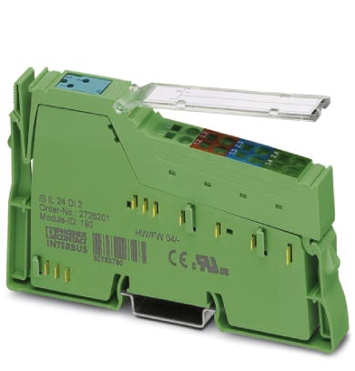 Module 2 entrées TOR 24Vcc, avec connecteur et étiquette, IN LINE