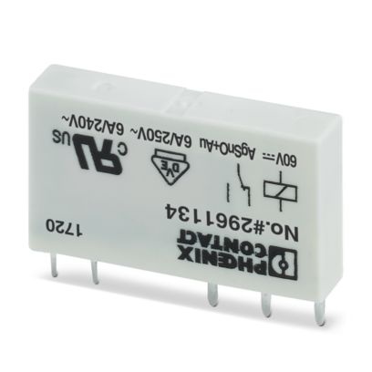 Relais miniatures enfichables, avec contact multicouche, 1 inverseur, tension d'entrée 60 V DC