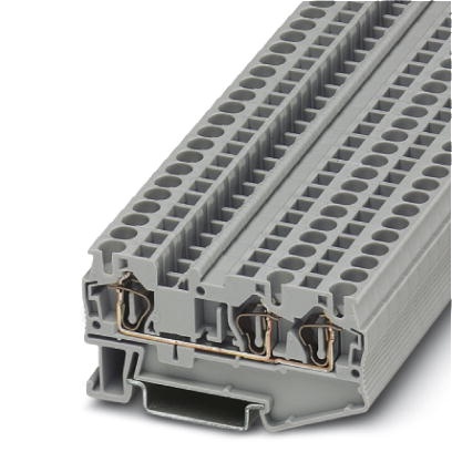 Bloc de jonction gris à ressort - 4mm² - 3 conducteurs