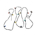 GUIRLANDE FORAINE CABLE PLAT NOIR 10M 10 DOUILLES B22 + AMPOULES