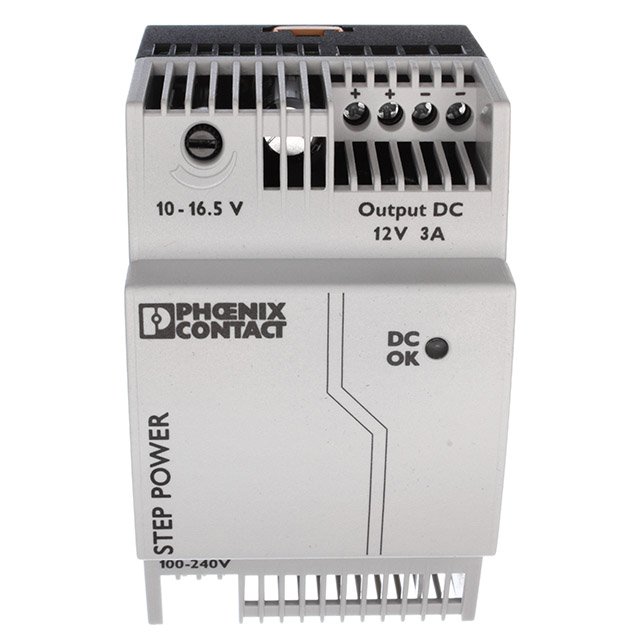 Alimentation pour profilé 12 V DC/3 A, à découpage primaire, monophasée.