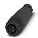 Connecteur pour capteurs/actionneurs, connecteur femelle droit, 5 pôles, M12, détrompage A, raccordement vissé, molette en plast